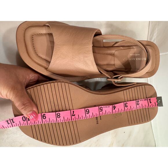 PALOMA BARCELÒ EMMY ANKLE STRAP WEDGE SANDAL IN NOCCIOLA tan size 40/ Us 10 - Picture 3 of 9
